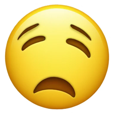 Round yellow emoji face with a bored expression, downturned mouth and tongue poking out sticker