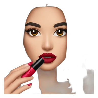 Kylie Jenner holding her lipstick lips sticker