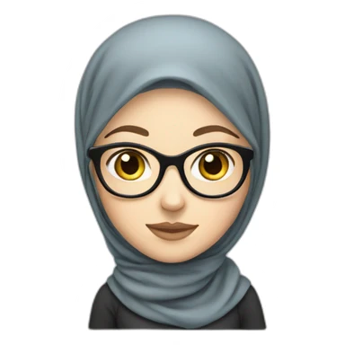 White girl with hijab with glasses sticker