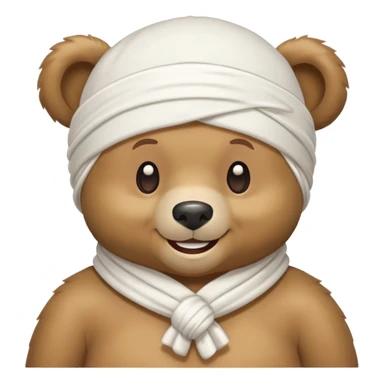 Cartoon bear with a white durag tied around its head sticker