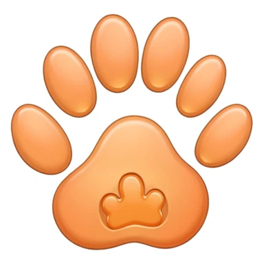 a very light pale pastel apricot pawprint sticker