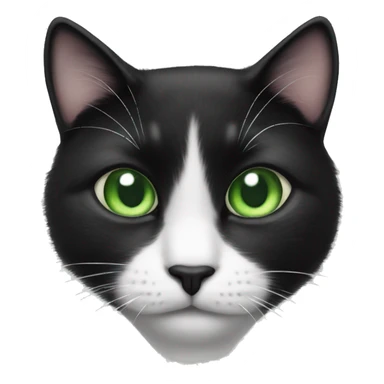 Black and white cat with big green eyes take heart  sticker