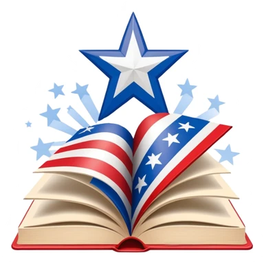 Scenic design book with Puerto Rican flag colors and pattern flowing through its pages, theater stage elements and flag's star incorporated into book design sticker