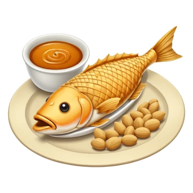 fish and peanut indonesian food sticker