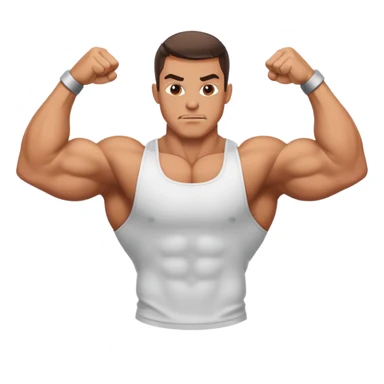 man hitting double bicep pose  sticker
