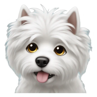 White fluffy dog with dark eyes sticker