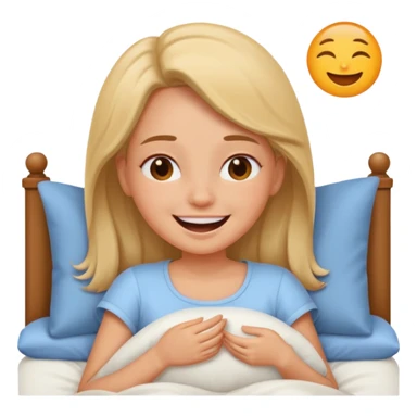 girl farting in bed emoji sticker