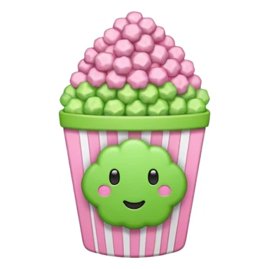 pink and green popcorn sticker