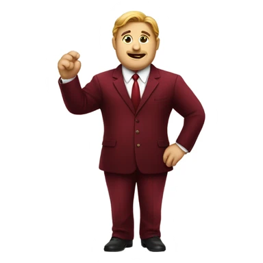 fat business man in Dark red velvet suit sticker