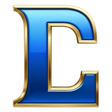 Bold Black-Blue-White-Gold Font Letter “Ii” sticker