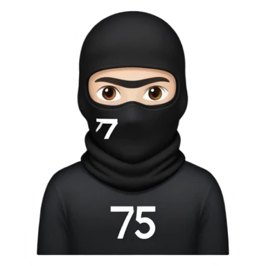 Quelqu un qui va à la guerre  avec une cagoule noir écrit dessus 75022 sticker