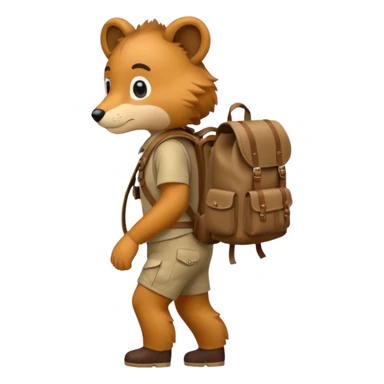  Safari Animal with Backpack  sticker