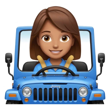 girl in a jeep, blue eyes and brown hair sticker