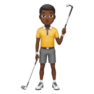 Tall black man with a high top and a golf club sticker
