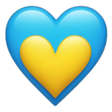 Yellow blue heart sticker
