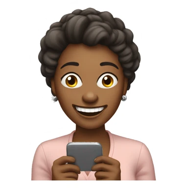 "Emoji of a woman laughing while looking at her phone screen." sticker
