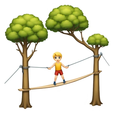 tightrope between two trees
 sticker
