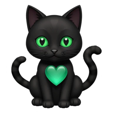 black cat with black heart on its paws sticker
