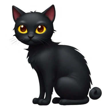 black cat with demon wings sticker