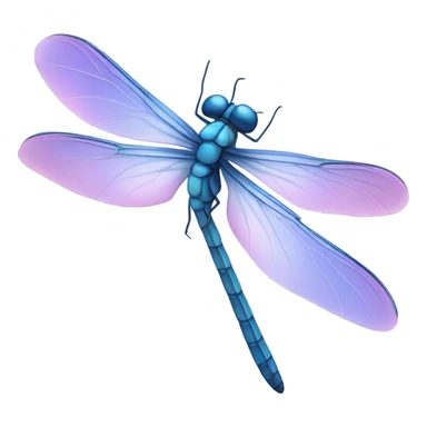 Blue dragonfly with pinkish wings  sticker