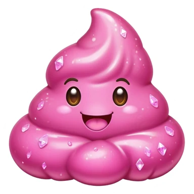 pink sparkle cute poo sticker