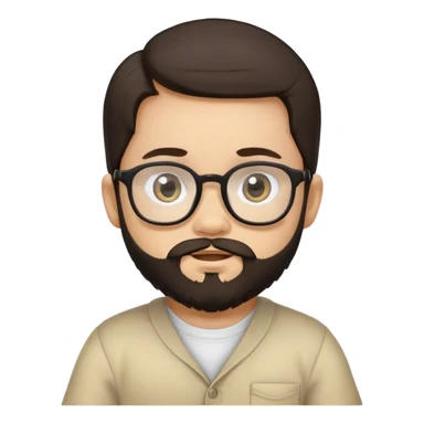 Baby boy wit a beard dark long hair and eyeglasses  sticker