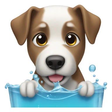 Perro bebiendo agua  sticker