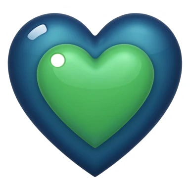 Corazón verde - azul oscuro emoji  sticker