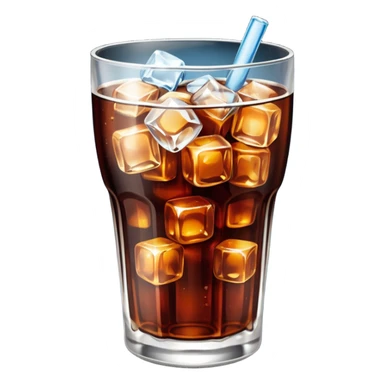 Coca kola with ice cubes sticker