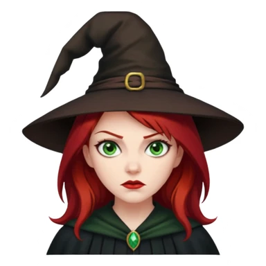 Dark blood Red haired witch. Green eyes annoyed. Sexy attitude. sticker