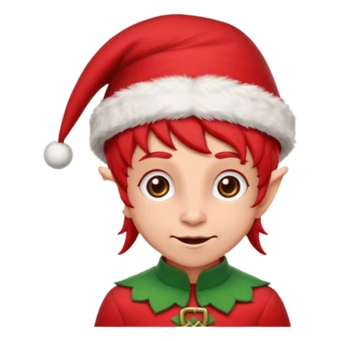 Christmas elf, funny, red sticker