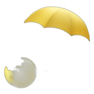 moon covered with umbrella and weather is raining sticker