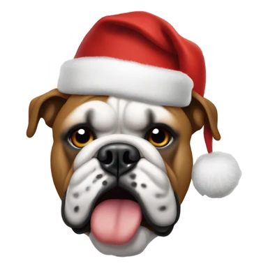 Georgia bulldog in Christmas hat sticker