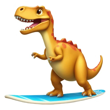 dinosaur riding a surfboard  sticker