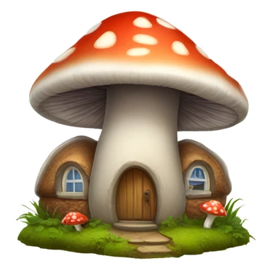 mushroom house sticker