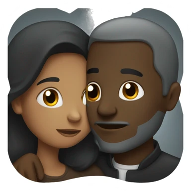 Dark man and brown woman Hugging sticker