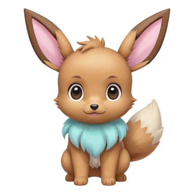Kawaii Shiny Colorful Pastel Baby Innocent Chibi Kawaii Cute Adorable Eevee Full Body sticker
