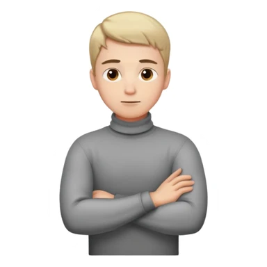 Guy with arms crossed around his neck sticker