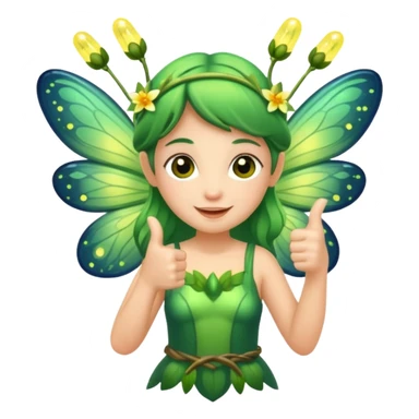 forest fairy double thumbs up with fireflies sticker