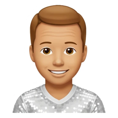 Donnie Wahlberg from NKOTB with golden brown hair, white sequin outfit sticker