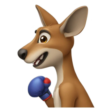 Kangroo with boxing gloves sticker