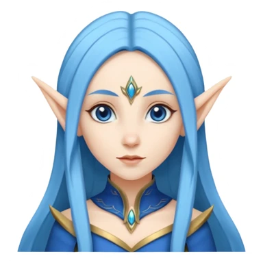 woman elves with blue long hair  sticker