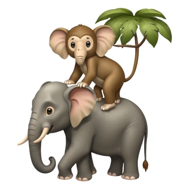 Elephant on monkey  sticker