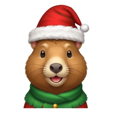 Capybara con gorrito de navidad sticker