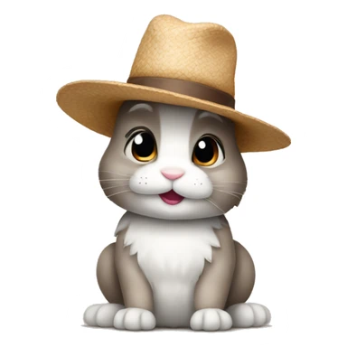 Bunny wearing a hat sticker