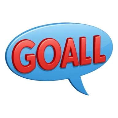 Word “Goal” sign comic style blue (#00A3E0) and red (#F9423A)  sticker