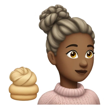 Girl with ballet bun, in sweater sticker