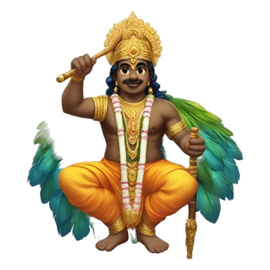 Lord murugan with blupeacock and vel staff . Murugar need to be beautiful  sticker