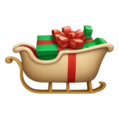 Beige sleigh with christmas present  sticker