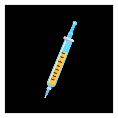 cheerful syringe with a small sparkle, representing the IVF trigger shot, soft and approachable emoji style sticker